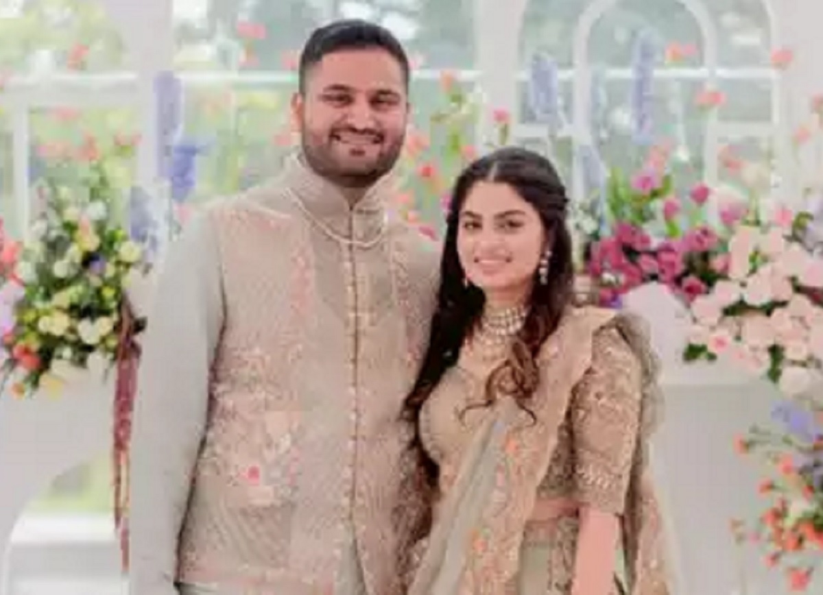 Jeet Adani and his Wife