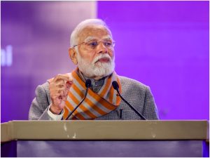 Prime Minister Narendra Modi speaks during the 150th foundation day celebrations of India Meteorological Department (IMD), in New Delhi.