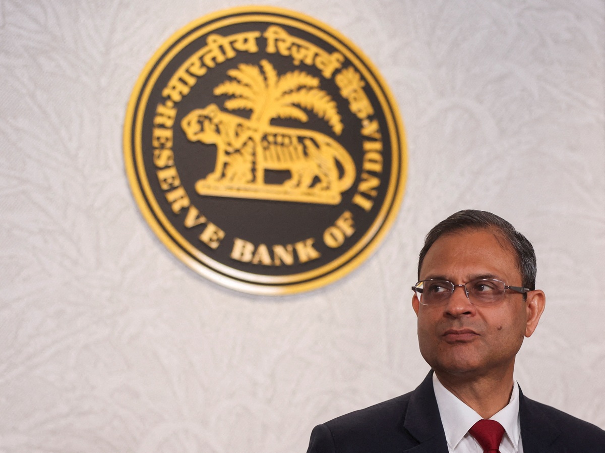 Reserve Bank of India (RBI) Governor Sanjay Malhotra arrives at a press conference in Mumbai